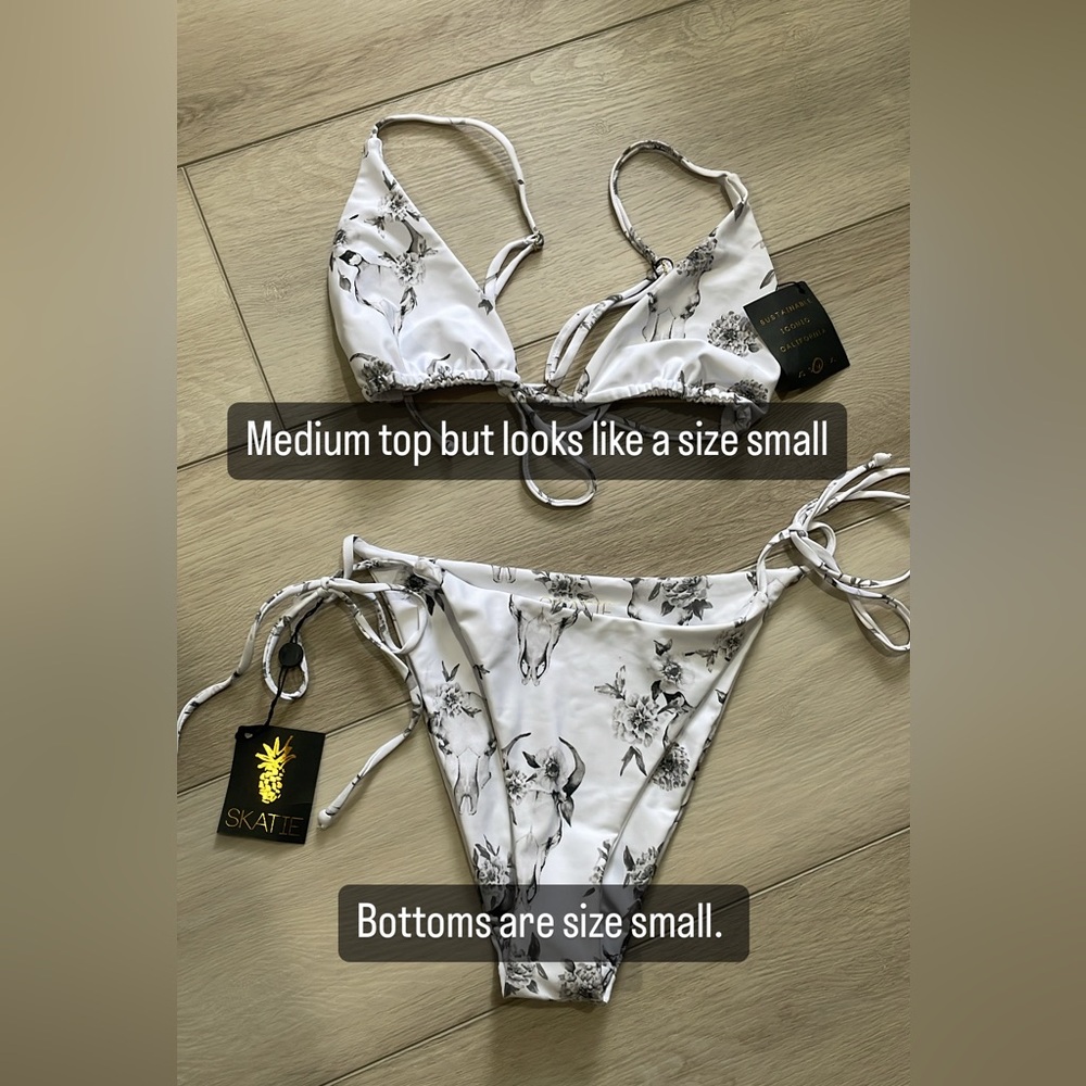 Skatie two piece with cow skull print.